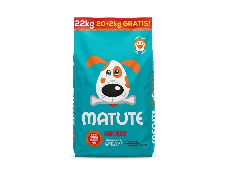 Alimento perros Matute adulto carne asada 20+2 Kg — Pet Shop Hogar y Patitas
