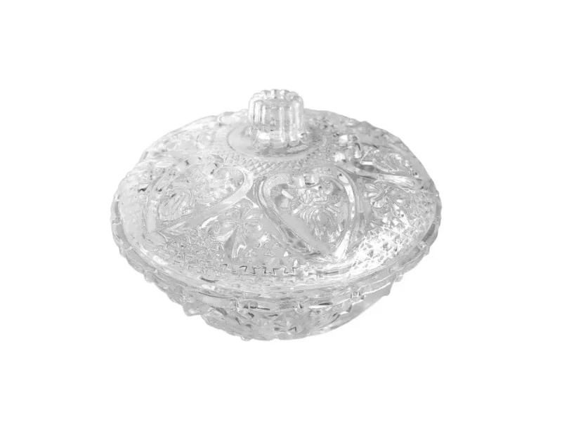 Caramelera de vidrio tallado Flor de Lis — Mio!