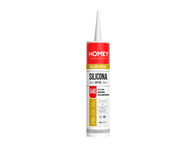 Sellador de silicona acética Homey 640 x 280 ml — Ferretería Las Tres T